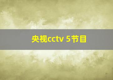 央视cctv 5节目